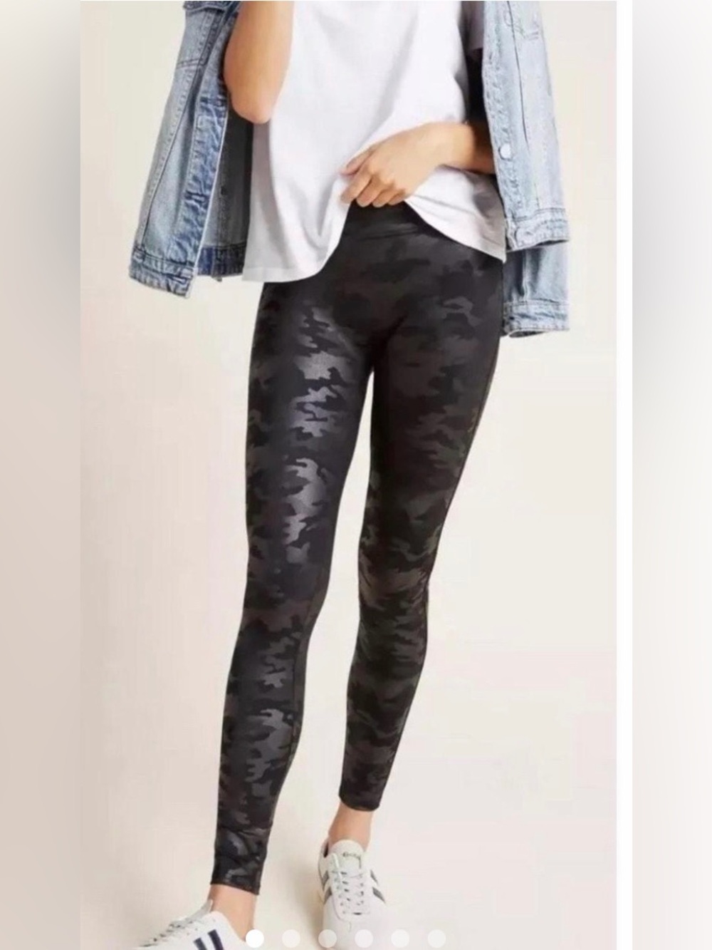 Spanx Faux Leather Camo Leggings